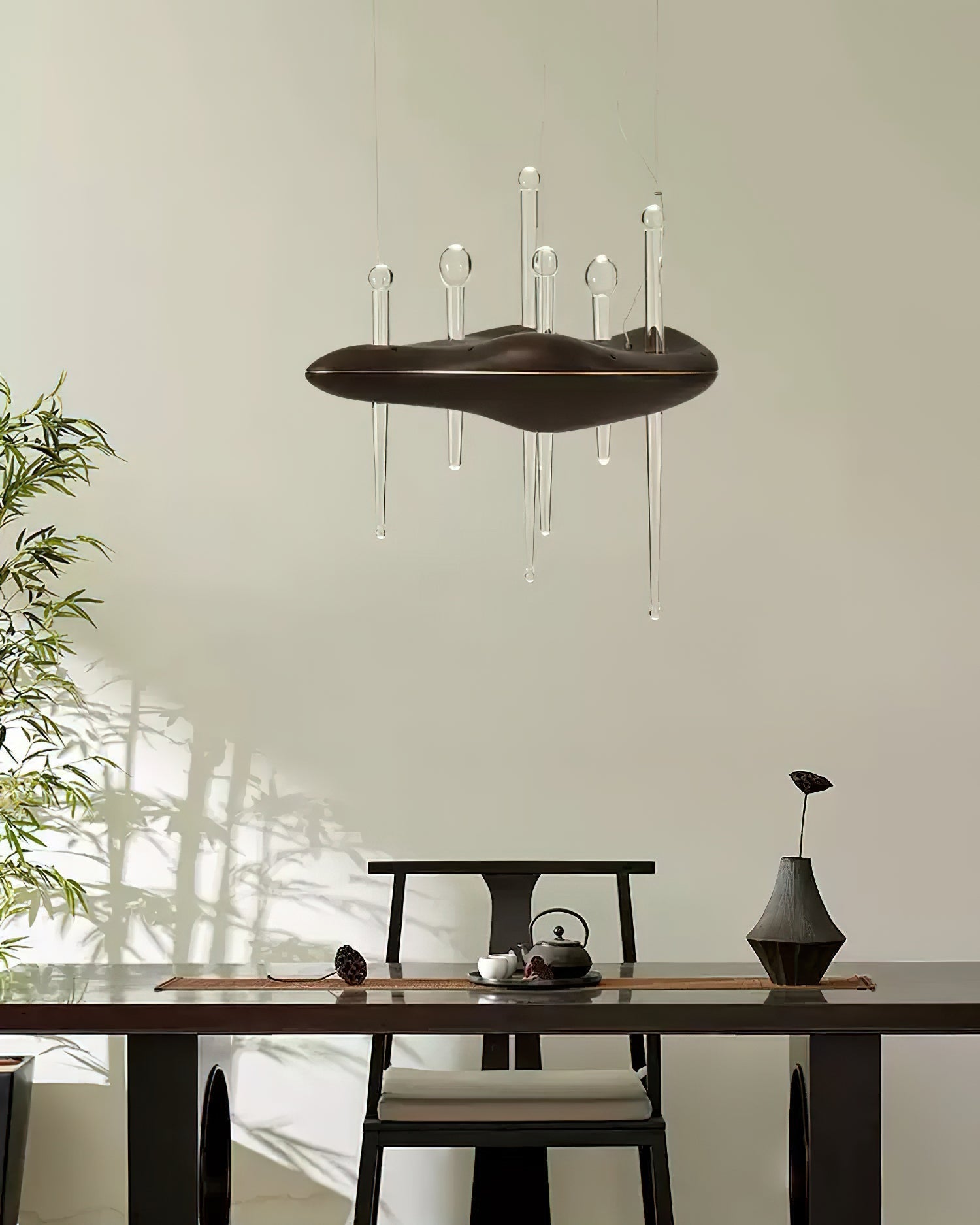 Umare Whimsical Oak Glass Pendant Light - Lamp Outdoor