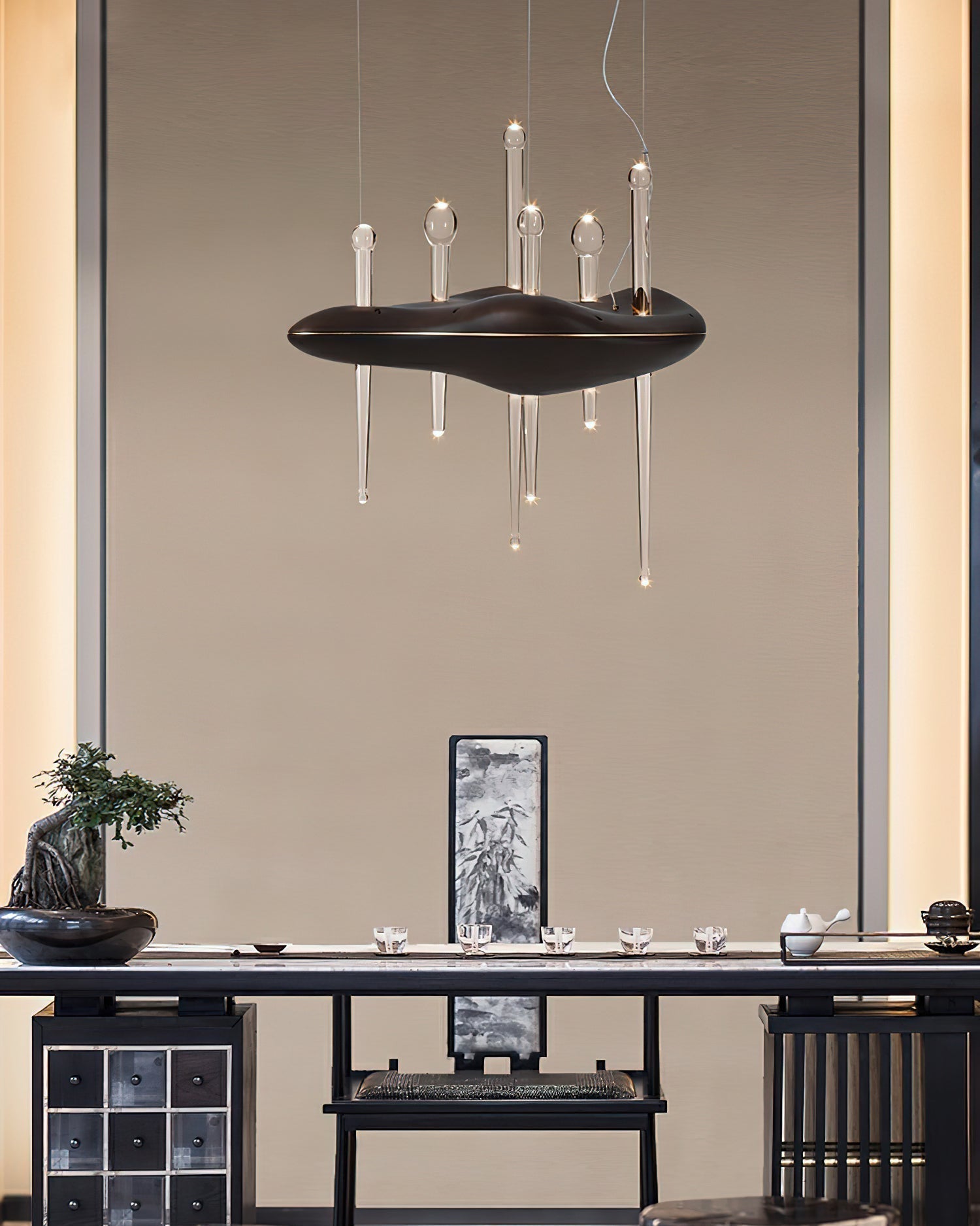 Umare Whimsical Oak Glass Pendant Light - Lamp Outdoor