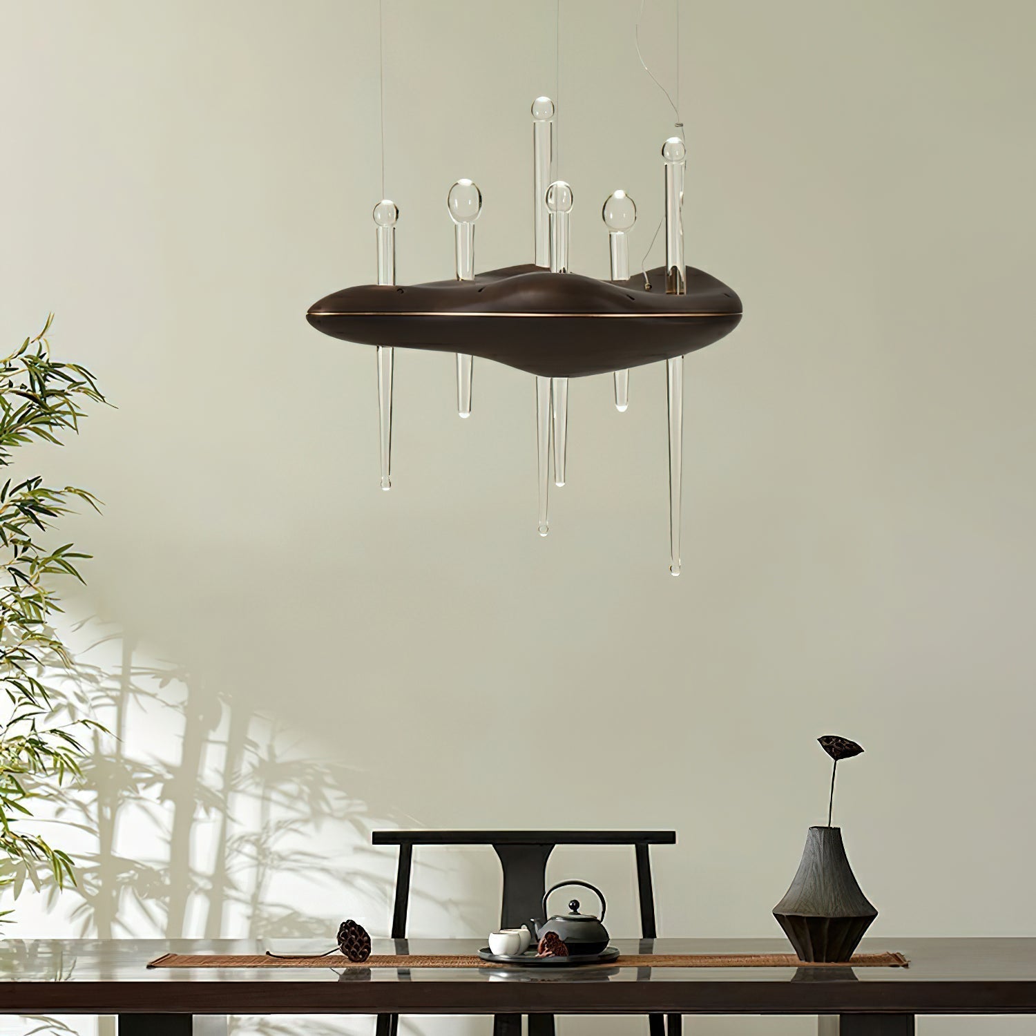 Umare Whimsical Oak Glass Pendant Light - Lamp Outdoor