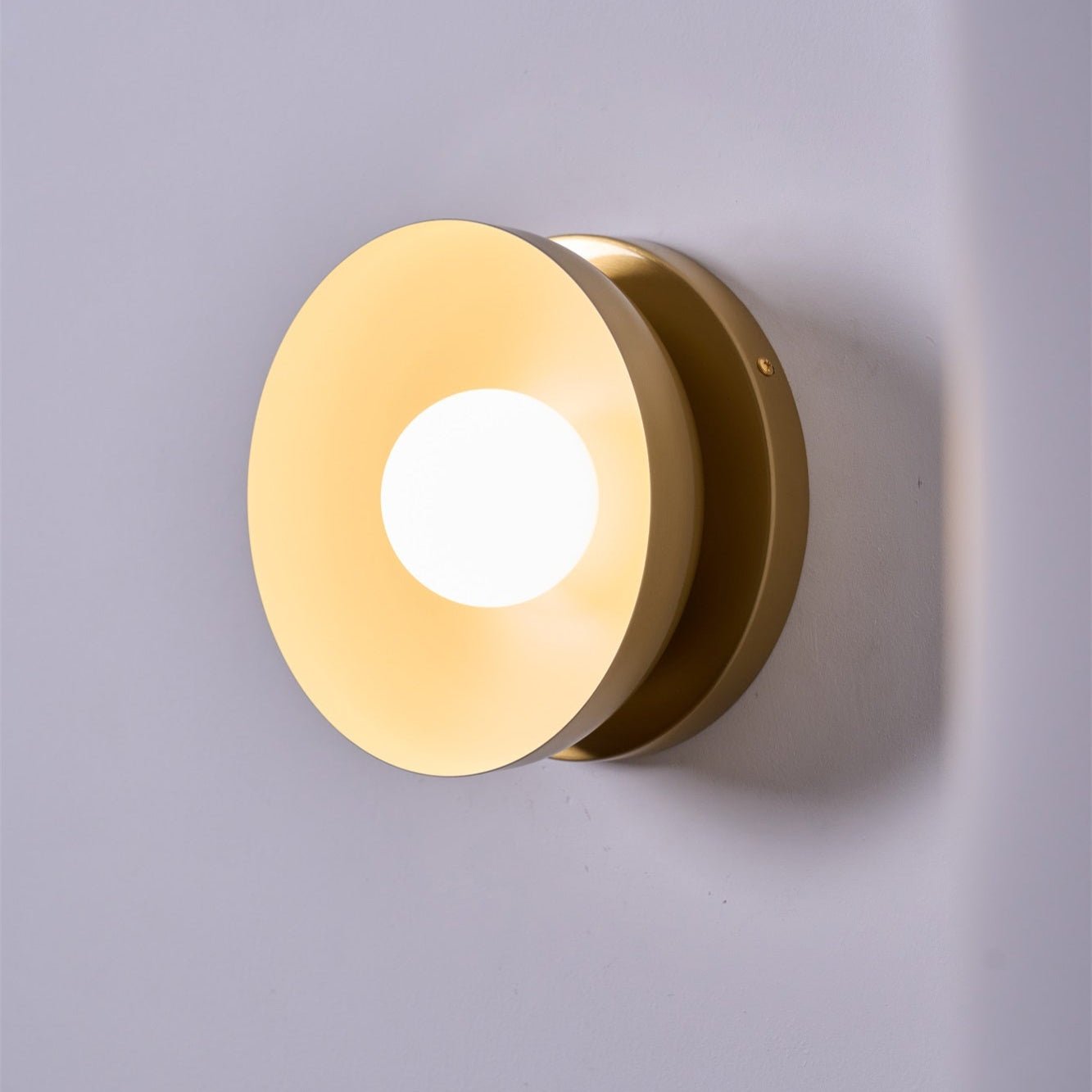 Vethaora Modern Minimalist Solar Eclipse Brass Glass Wall Light - Lamp Outdoor