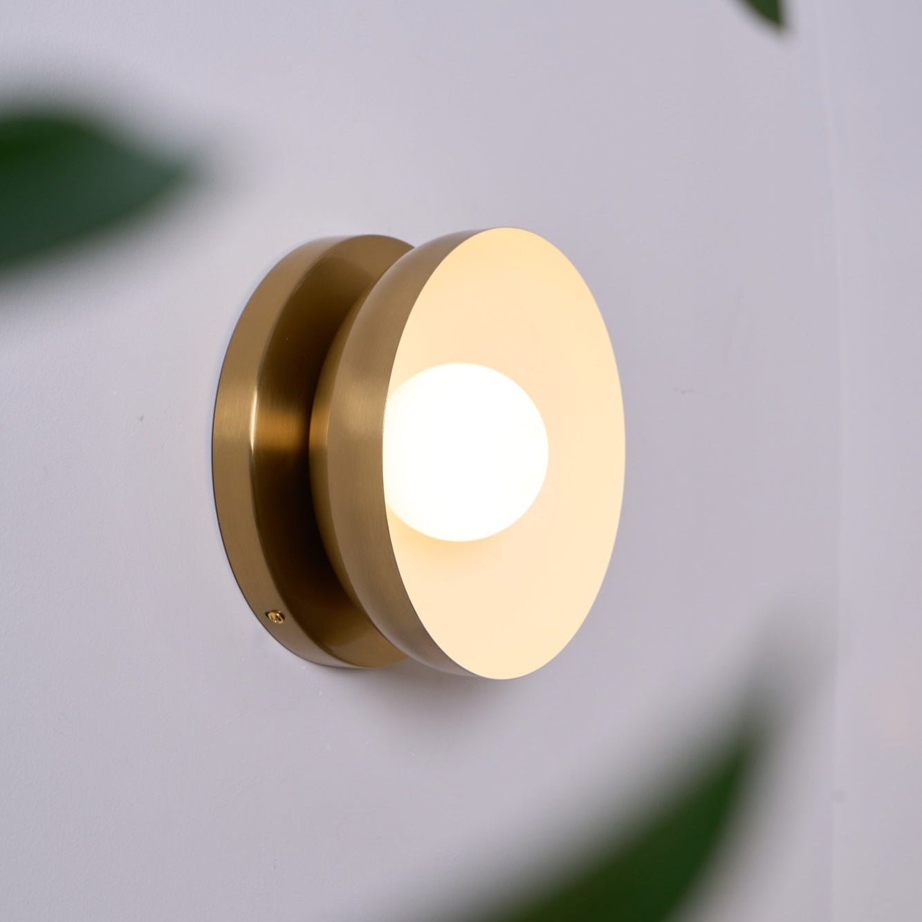 Vethaora Modern Minimalist Solar Eclipse Brass Glass Wall Light - Lamp Outdoor