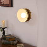 Vethaora Modern Minimalist Solar Eclipse Brass Glass Wall Light - Lamp Outdoor