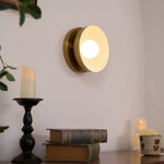 Vethaora Modern Minimalist Solar Eclipse Brass Glass Wall Light - Lamp Outdoor