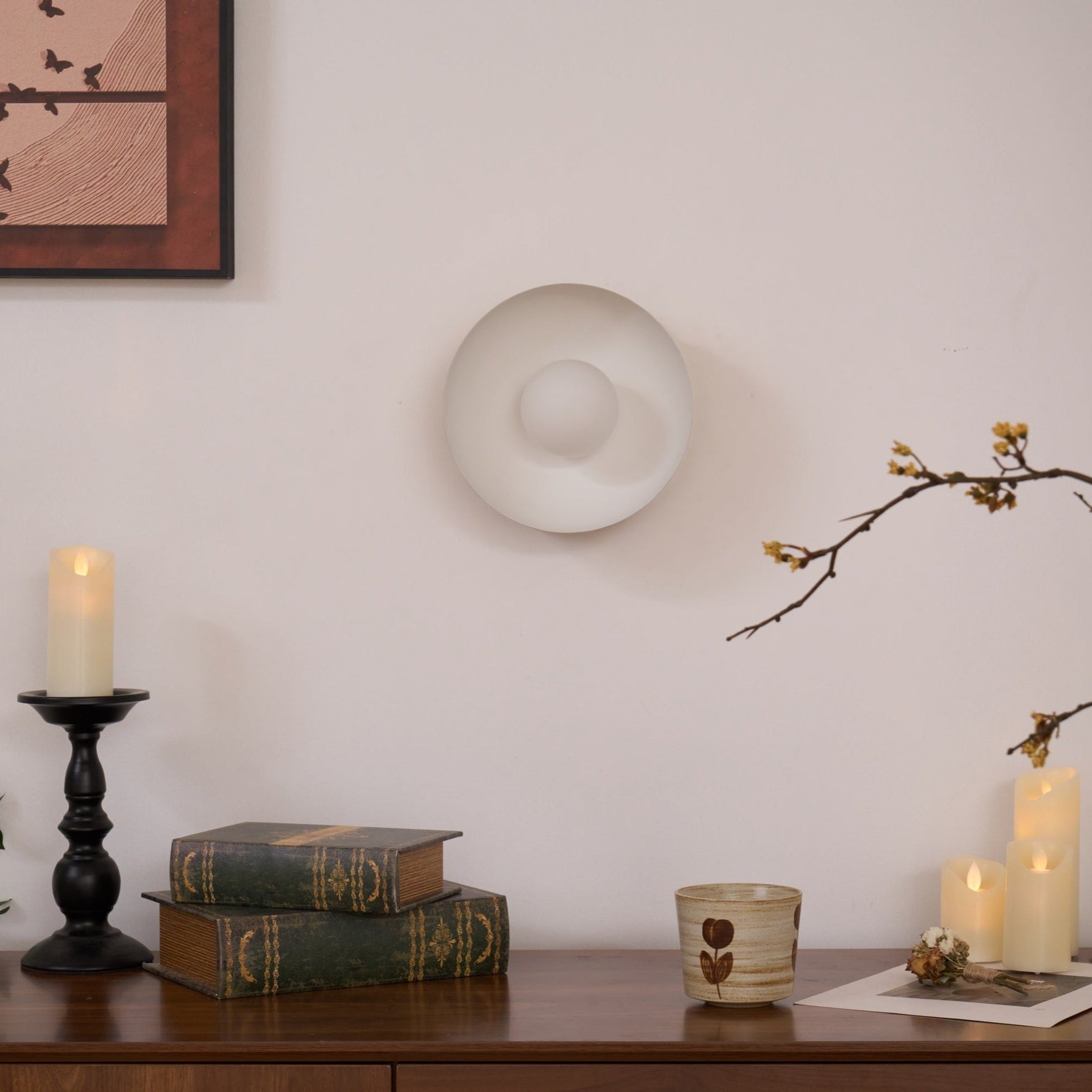 Vethaora Modern Minimalist Solar Eclipse Brass Glass Wall Light - Lamp Outdoor