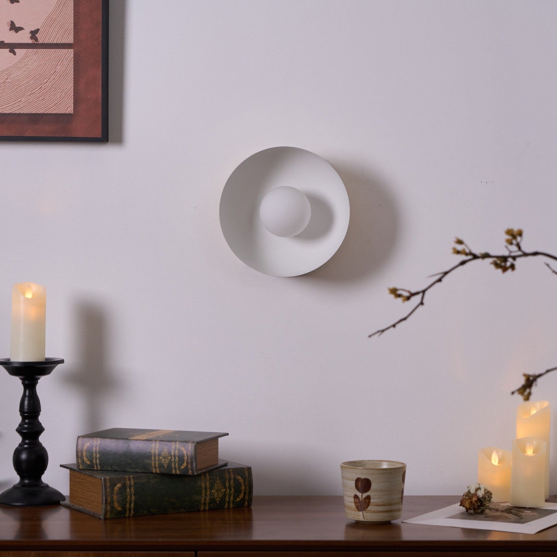 Vethaora Modern Minimalist Solar Eclipse Brass Glass Wall Light - Lamp Outdoor