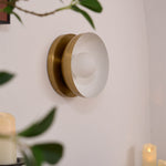 Vethaora Modern Minimalist Solar Eclipse Brass Glass Wall Light - Lamp Outdoor