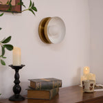 Vethaora Modern Minimalist Solar Eclipse Brass Glass Wall Light - Lamp Outdoor