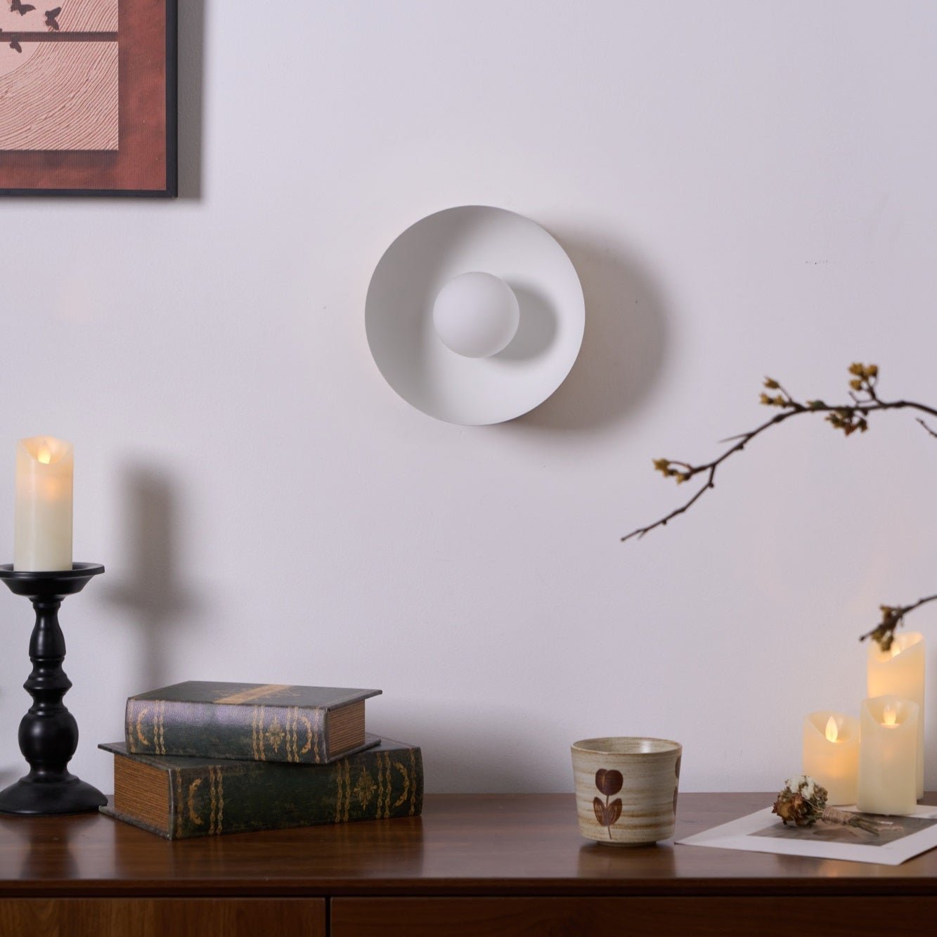 Vethaora Modern Minimalist Solar Eclipse Brass Glass Wall Light - Lamp Outdoor