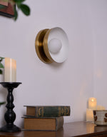 Vethaora Modern Minimalist Solar Eclipse Brass Glass Wall Light - Lamp Outdoor