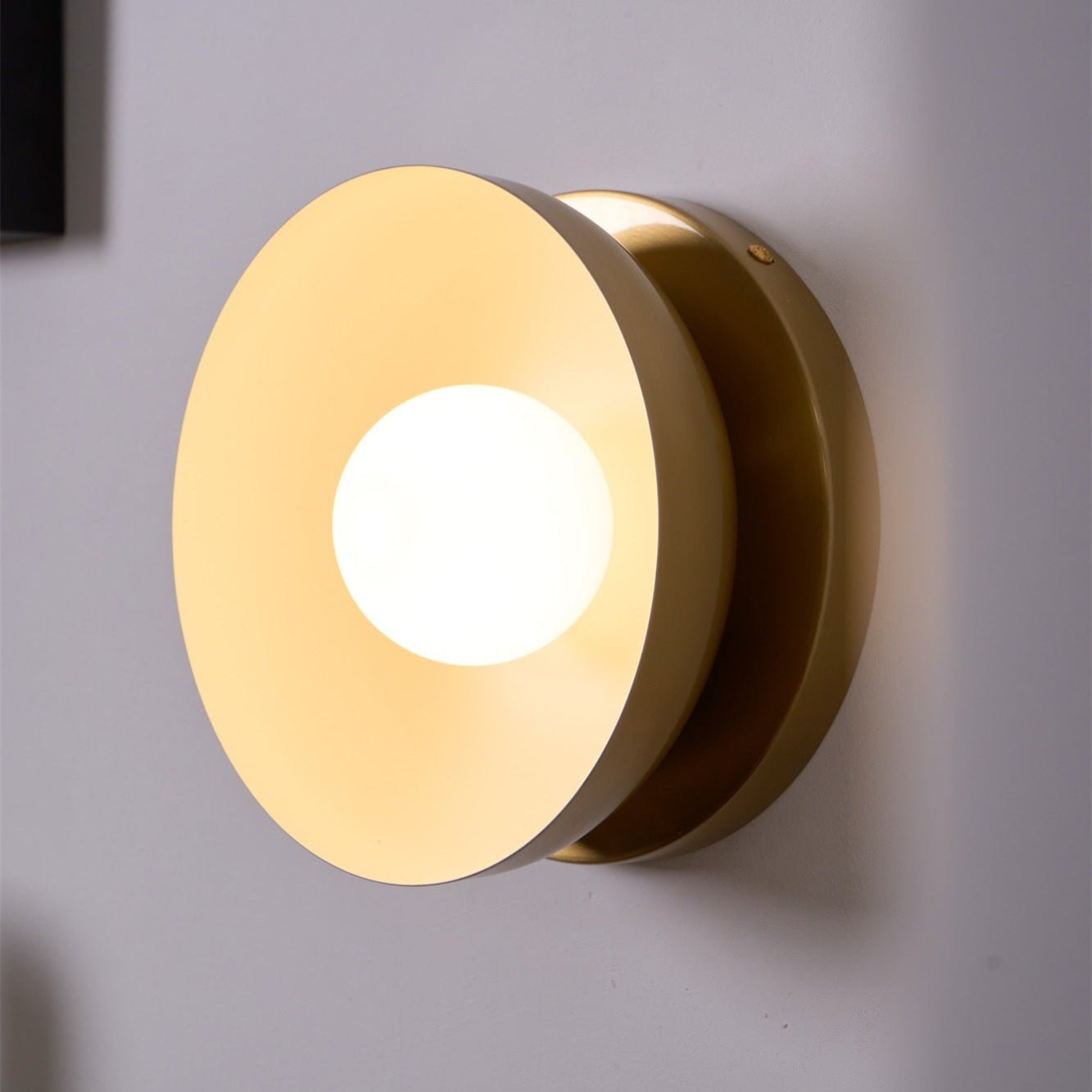 Vethaora Modern Minimalist Solar Eclipse Brass Glass Wall Light - Lamp Outdoor