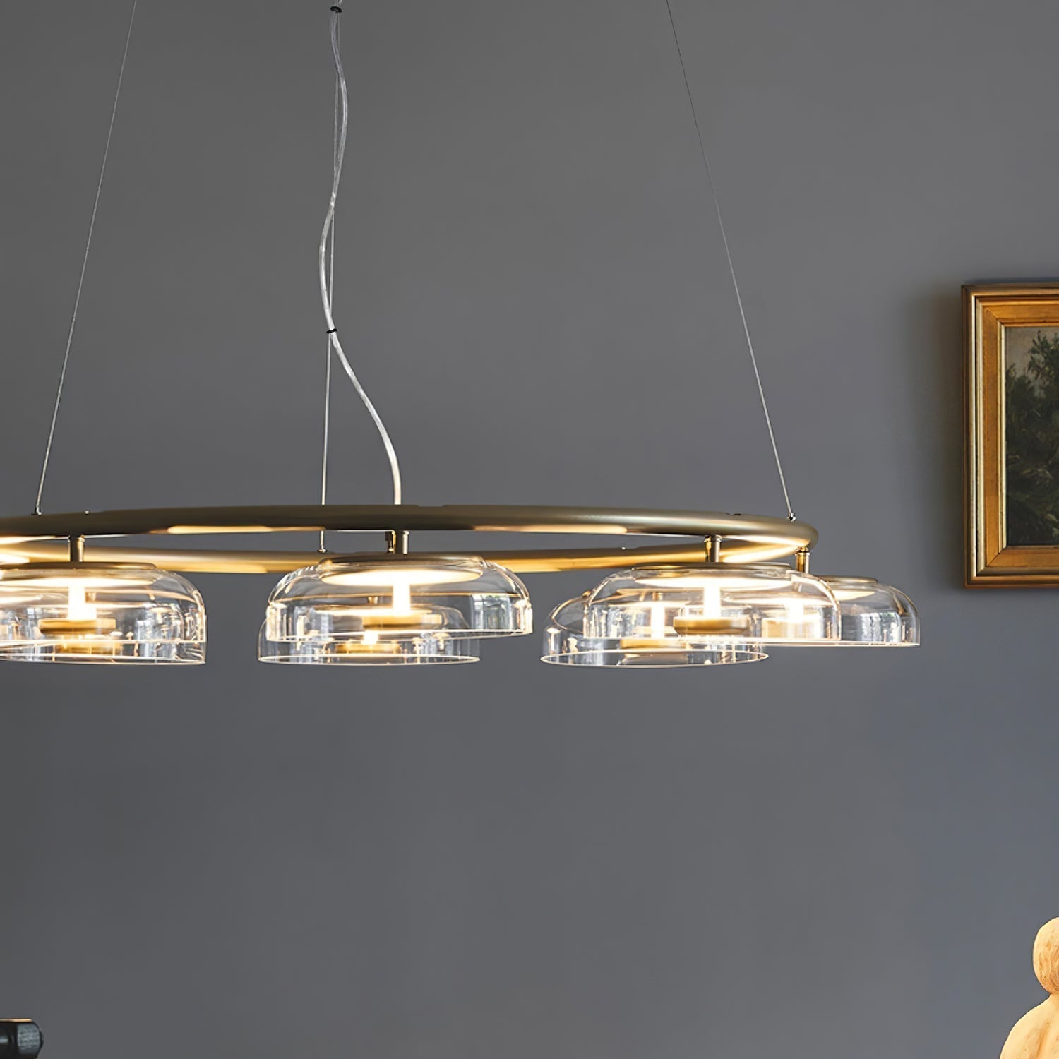Aethera Circular Glass Chandelier - Lamp Outdoor