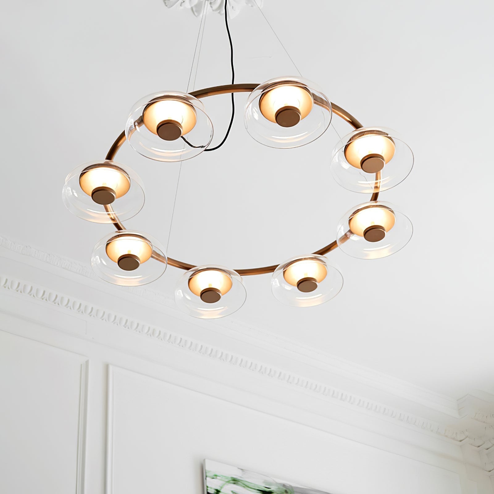 Aethera Circular Glass Chandelier - Lamp Outdoor