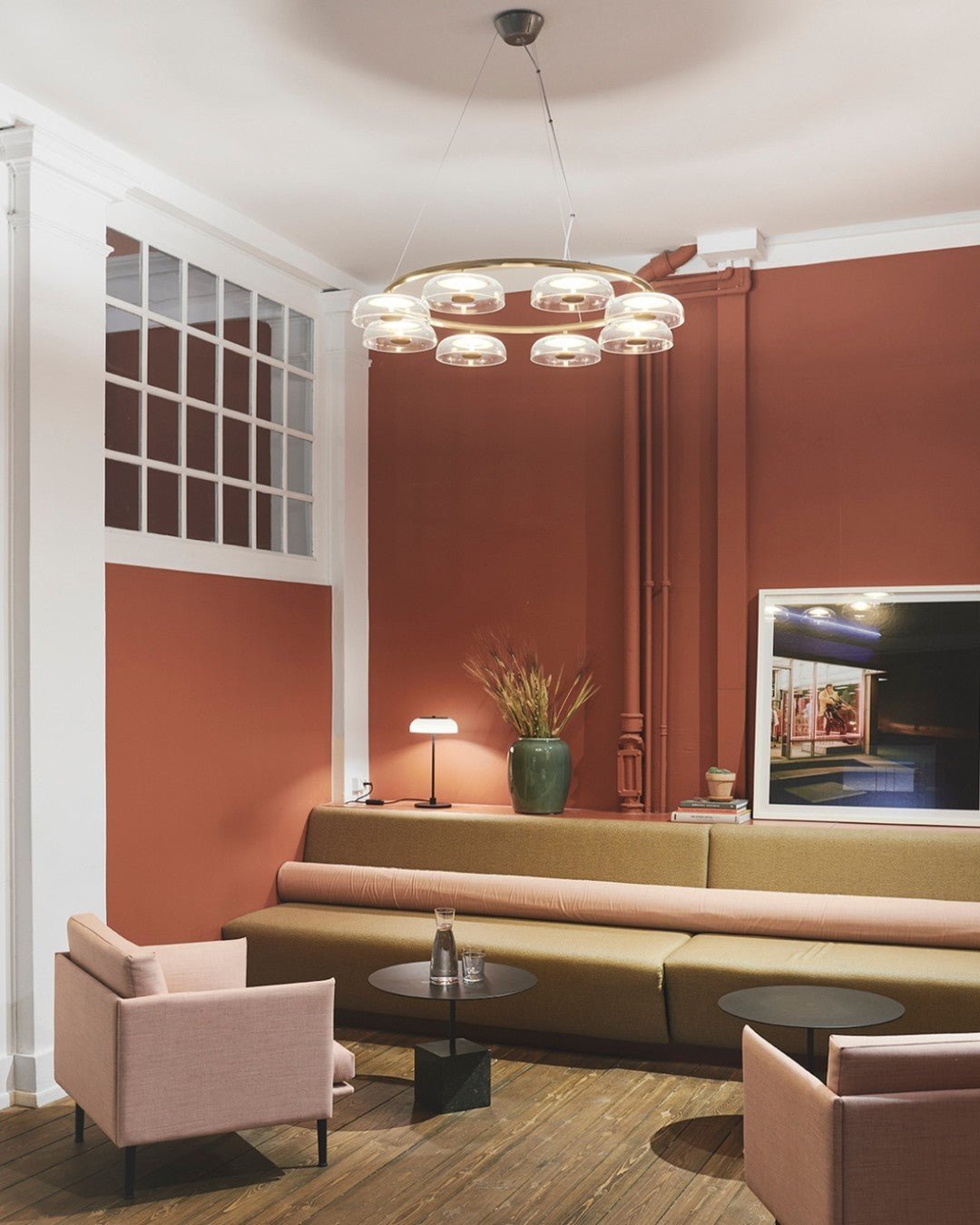 Aethera Circular Glass Chandelier - Lamp Outdoor