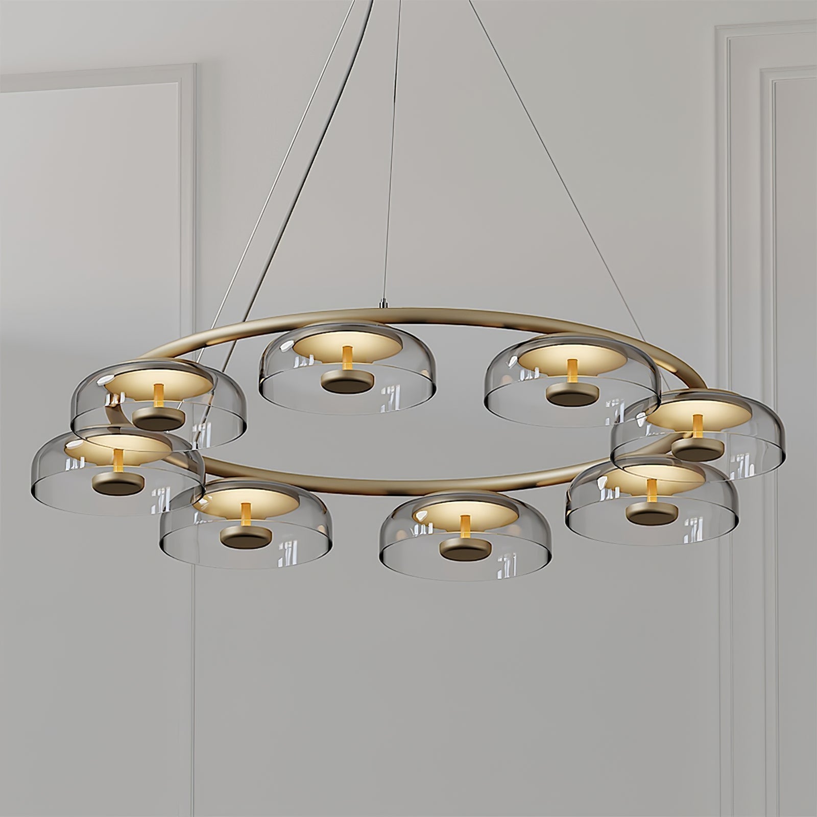 Aethera Circular Glass Chandelier - Lamp Outdoor