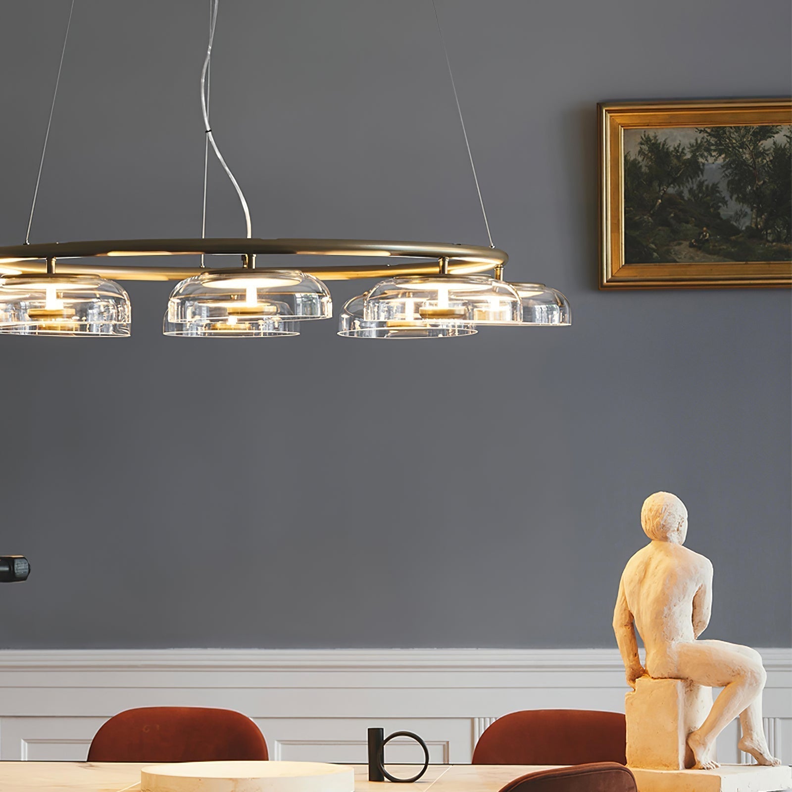 Aethera Circular Glass Chandelier - Lamp Outdoor