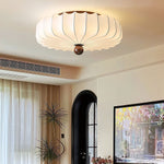 Zotala Petal Fabric Wood Flush Mount Ceiling Light - Lamp Outdoor