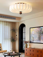 Zotala Petal Fabric Wood Flush Mount Ceiling Light - Lamp Outdoor