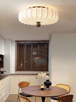 Zotala Petal Fabric Wood Flush Mount Ceiling Light - Lamp Outdoor