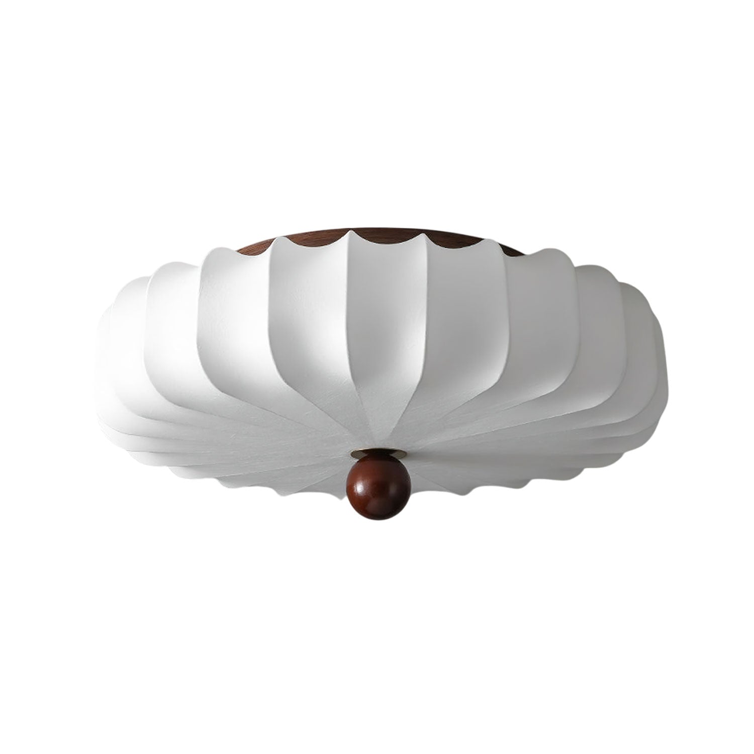 Zotala Petal Fabric Wood Flush Mount Ceiling Light - Lamp Outdoor