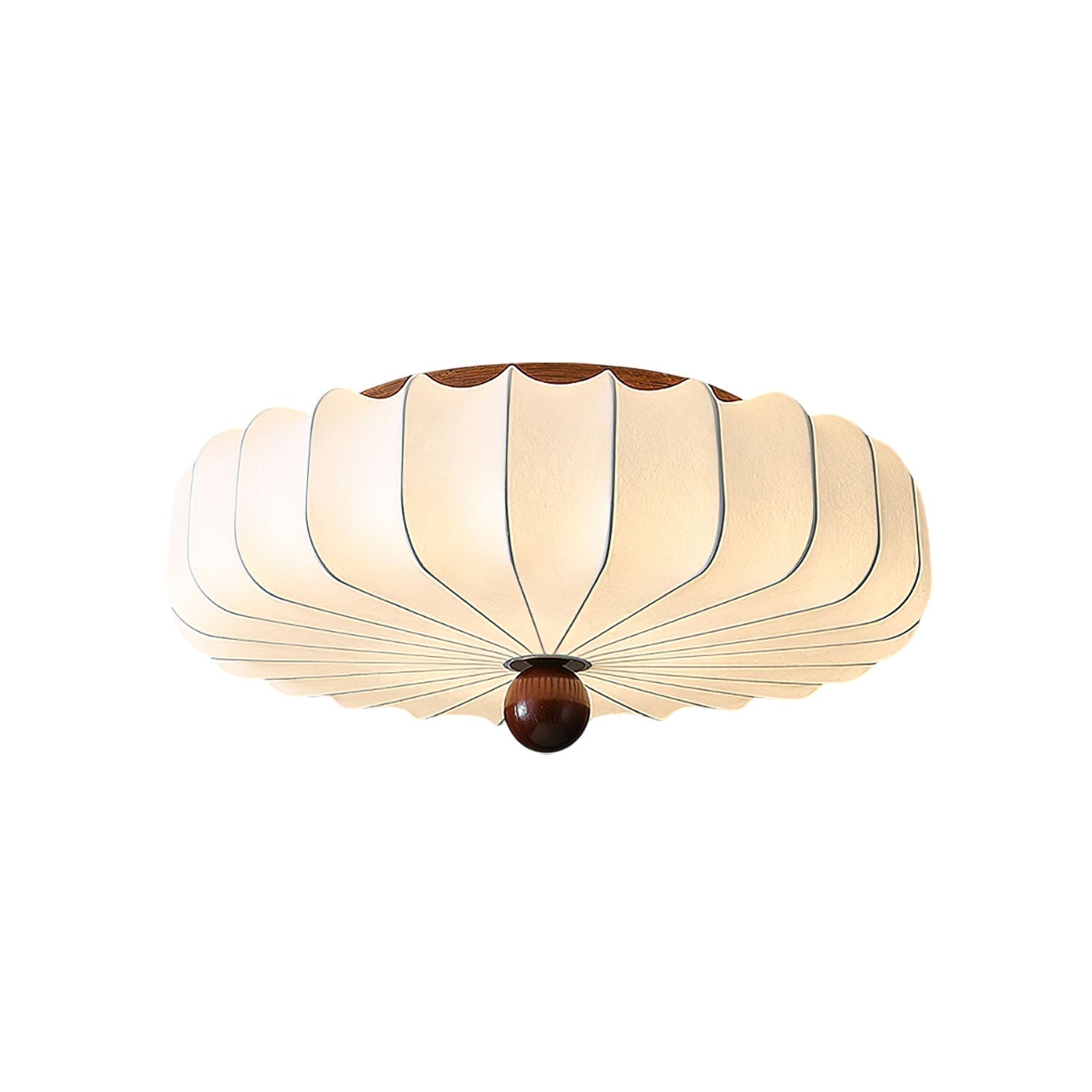 Zotala Petal Fabric Wood Flush Mount Ceiling Light - Lamp Outdoor