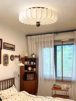 Zotala Petal Fabric Wood Flush Mount Ceiling Light - Lamp Outdoor