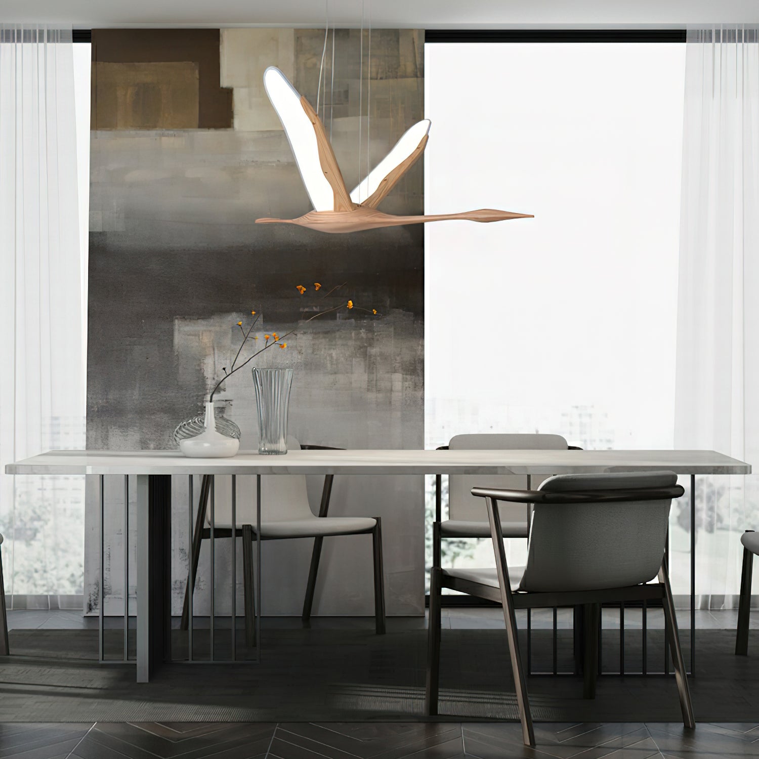 Solitude Crane Pendant Lamp - Lamp Outdoor