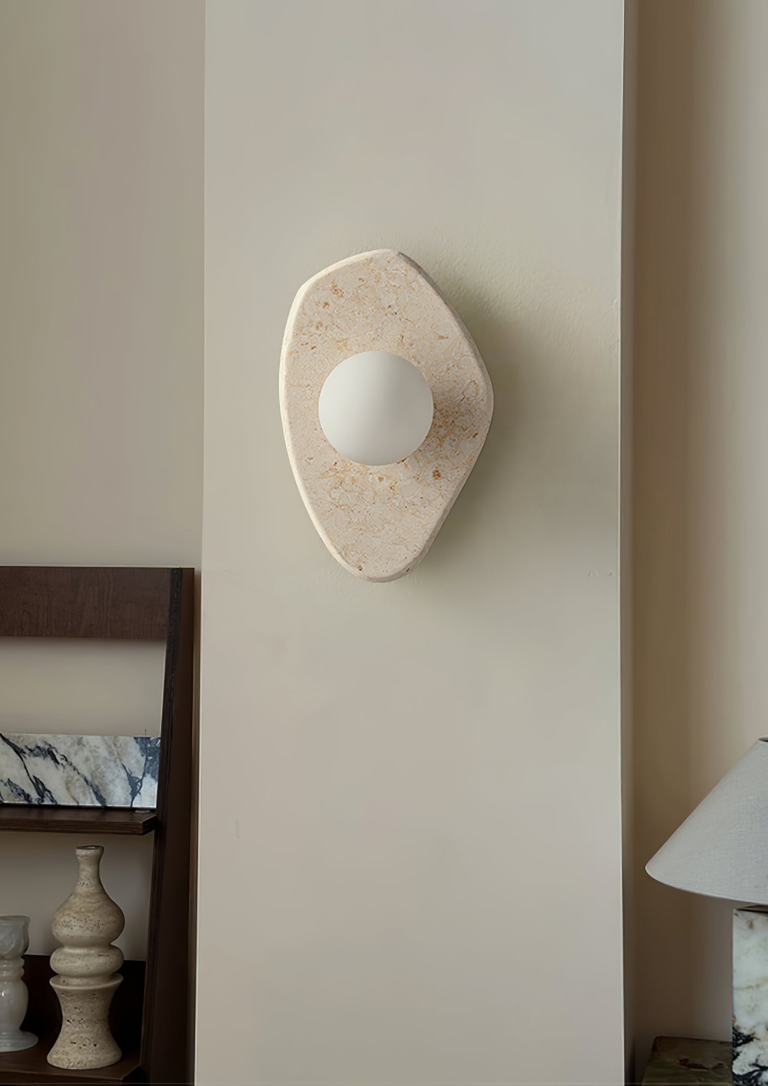 Pebble Rustic Marble Wall Light - Lamp Outdoor