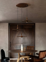 Syrinyra Sculptural Wood Disc Pendant Light - Lamp Outdoor