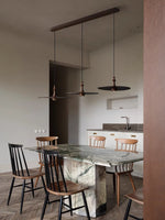 Syrinyra Sculptural Wood Disc Pendant Light - Lamp Outdoor