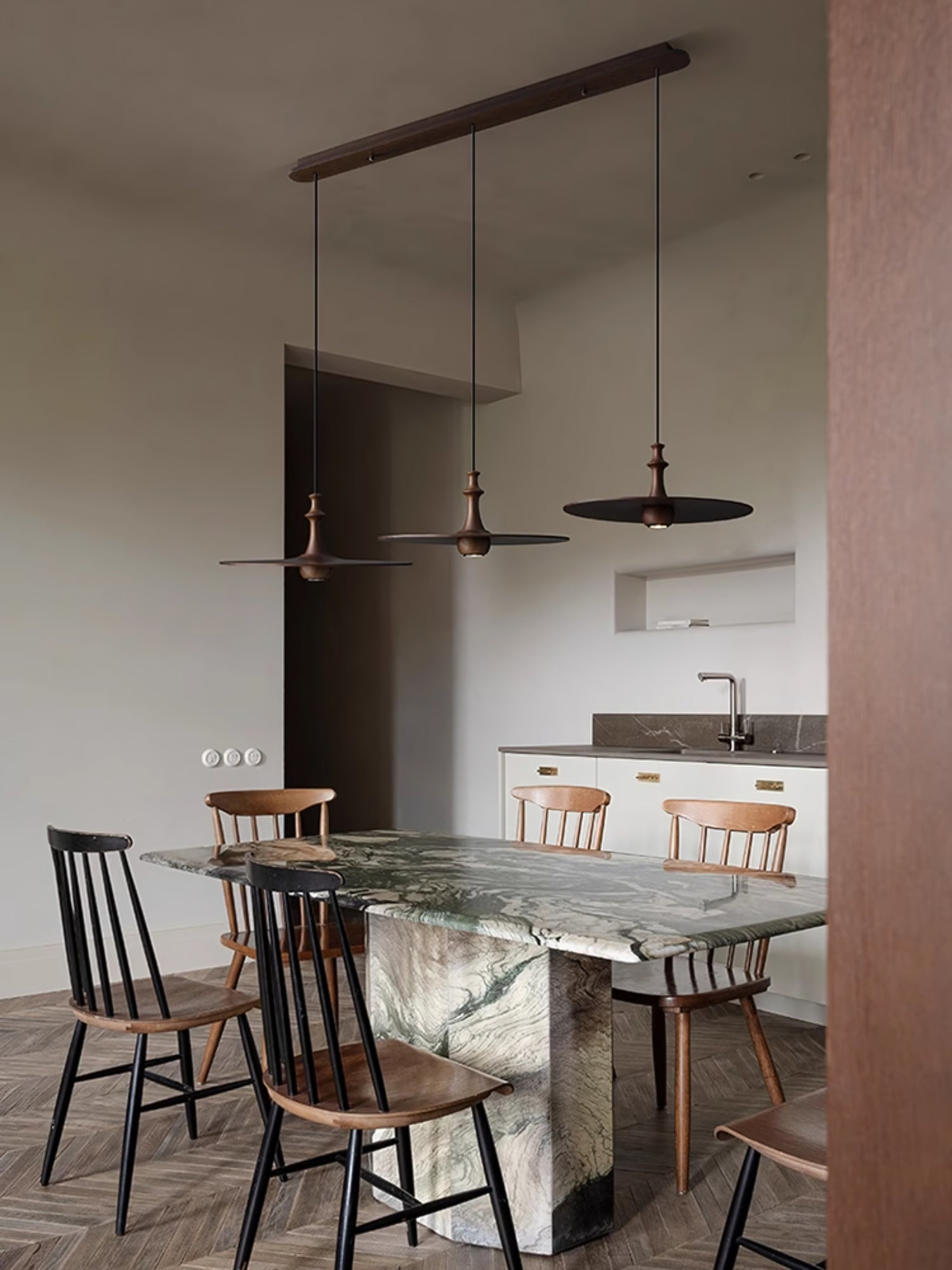 Syrinyra Sculptural Wood Disc Pendant Light - Lamp Outdoor