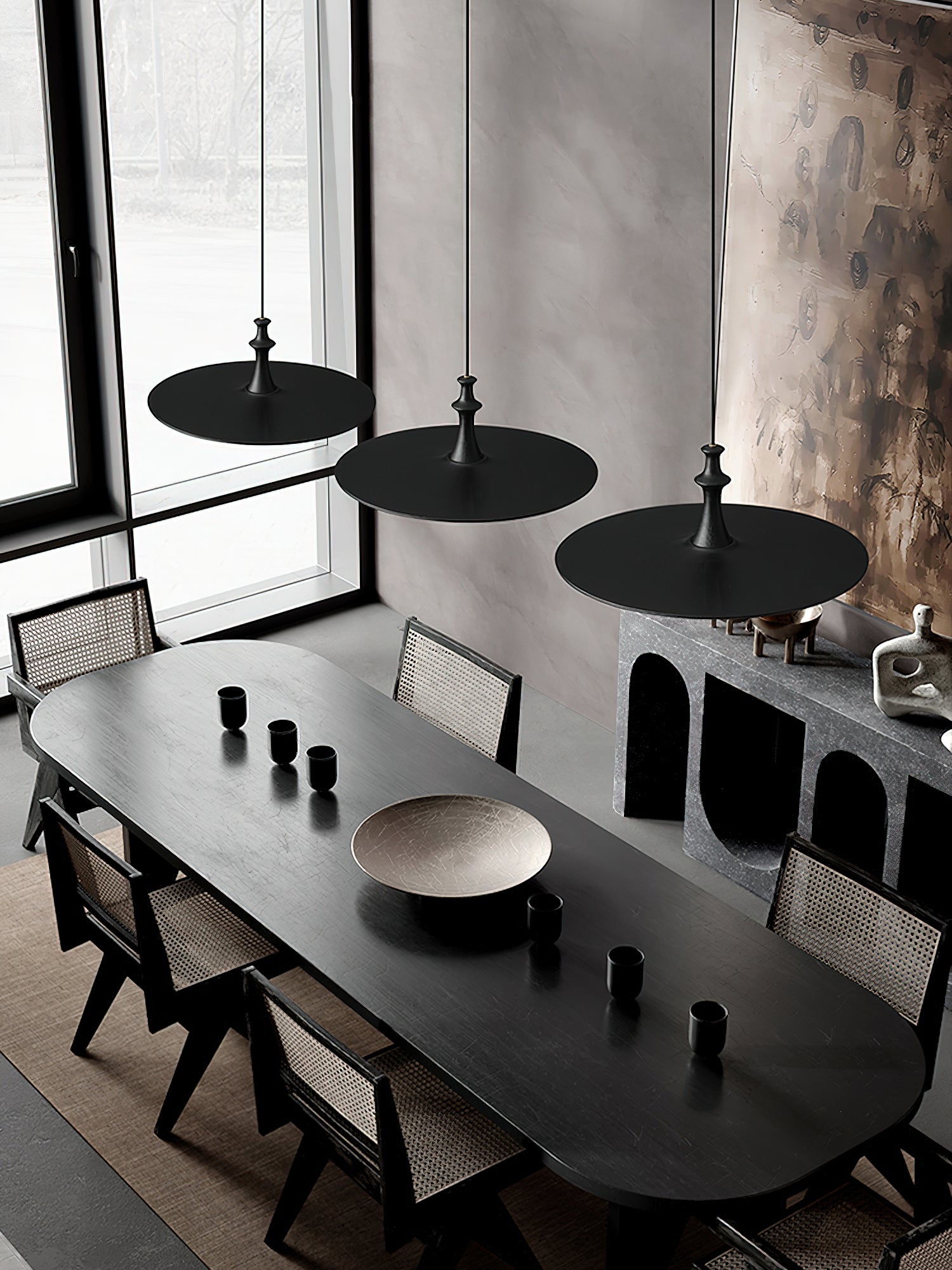 Syrinyra Sculptural Wood Disc Pendant Light - Lamp Outdoor