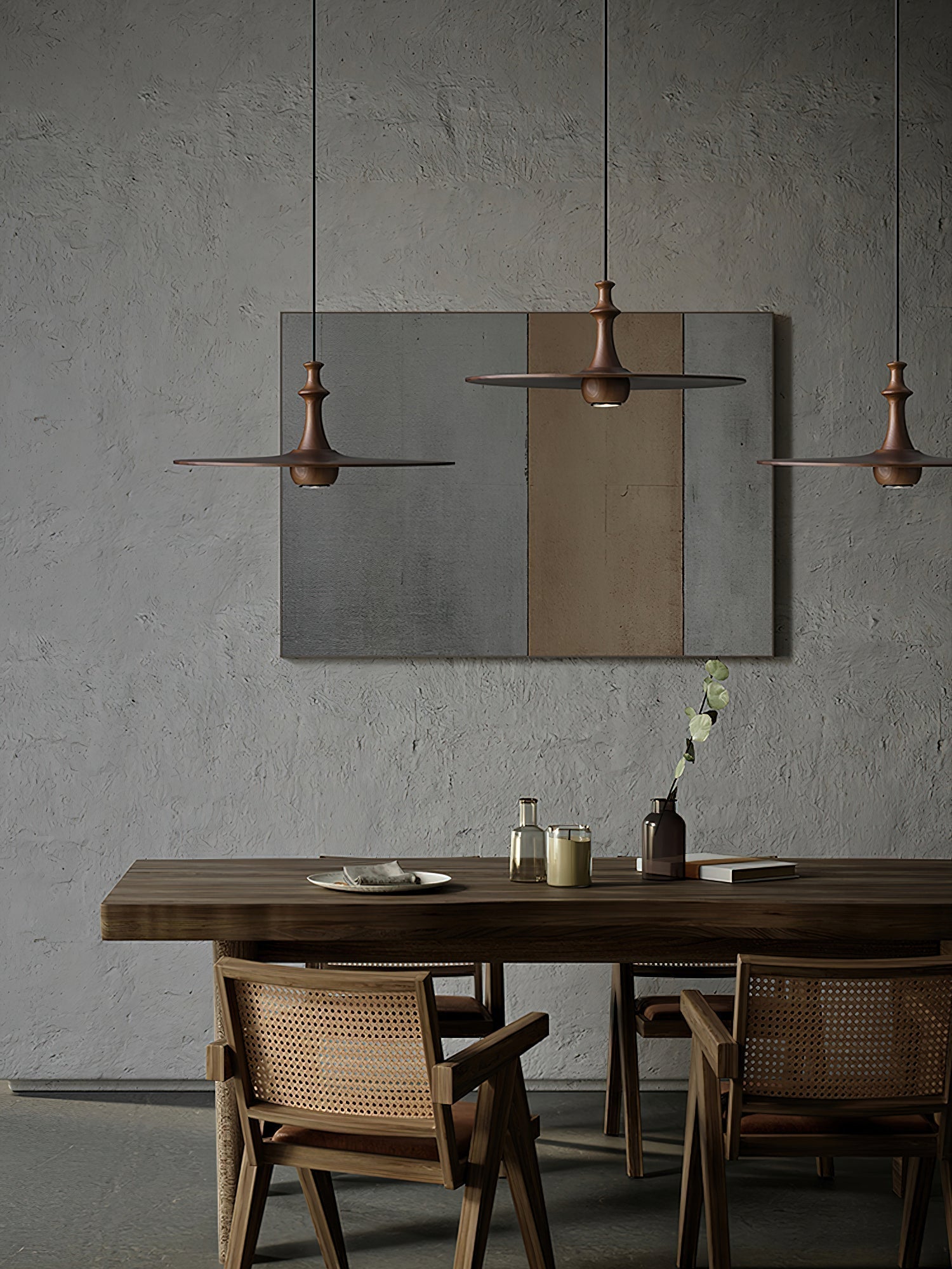 Syrinyra Sculptural Wood Disc Pendant Light - Lamp Outdoor