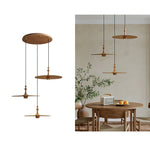 Syrinyra Sculptural Wood Disc Pendant Light - Lamp Outdoor