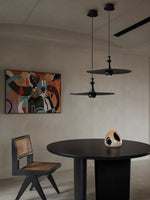 Syrinyra Sculptural Wood Disc Pendant Light - Lamp Outdoor