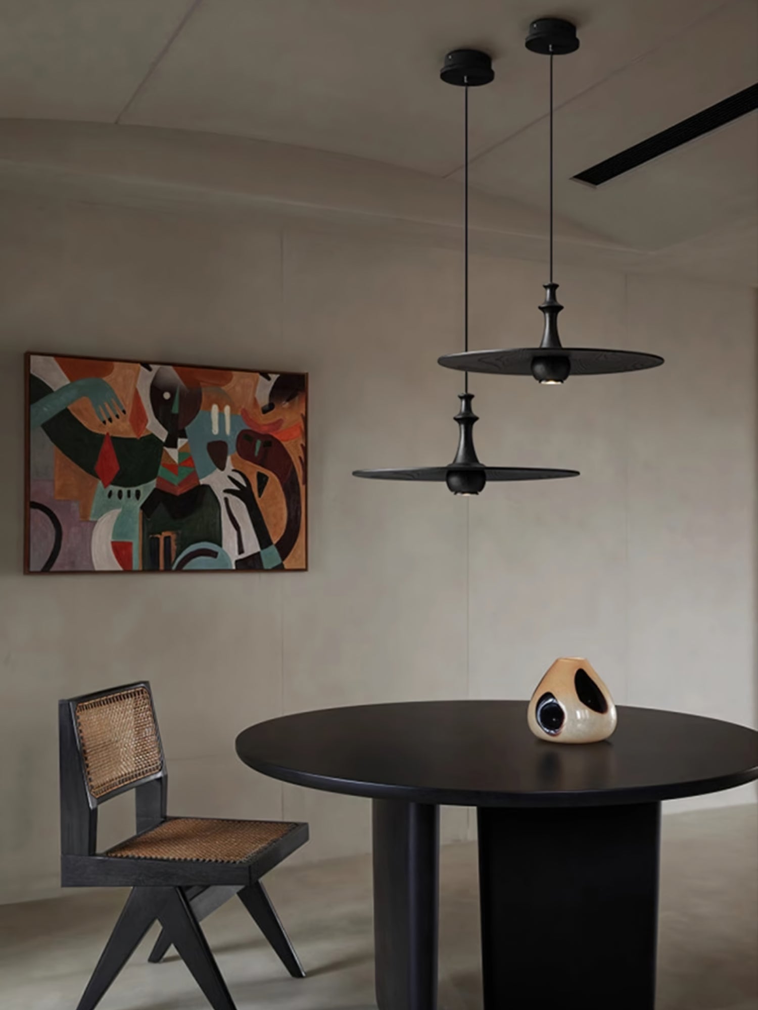 Syrinyra Sculptural Wood Disc Pendant Light - Lamp Outdoor