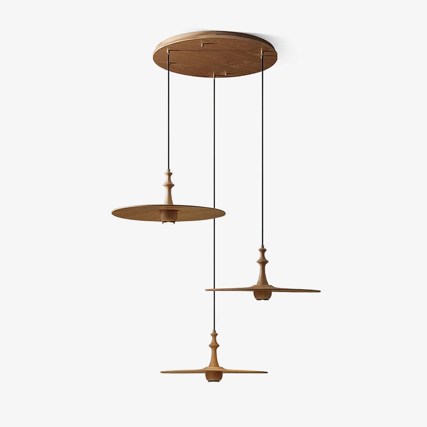 Syrinyra Sculptural Wood Disc Pendant Light - Lamp Outdoor