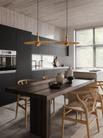 Syrinyra Sculptural Wood Disc Pendant Light - Lamp Outdoor