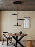 Syrinyra Sculptural Wood Disc Pendant Light - Lamp Outdoor