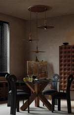Syrinyra Sculptural Wood Disc Pendant Light - Lamp Outdoor