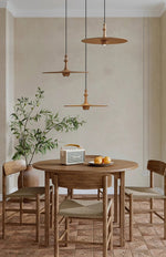 Syrinyra Sculptural Wood Disc Pendant Light - Lamp Outdoor