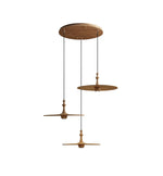 Syrinyra Sculptural Wood Disc Pendant Light - Lamp Outdoor