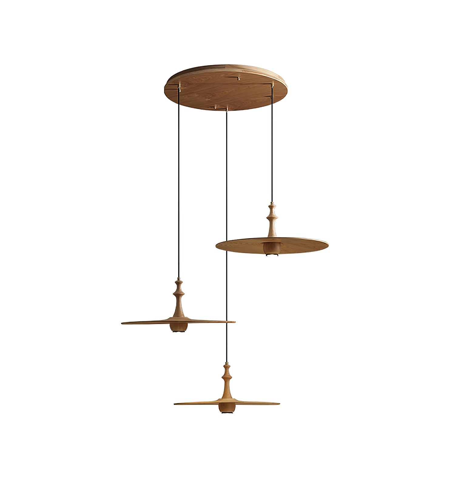 Syrinyra Sculptural Wood Disc Pendant Light - Lamp Outdoor
