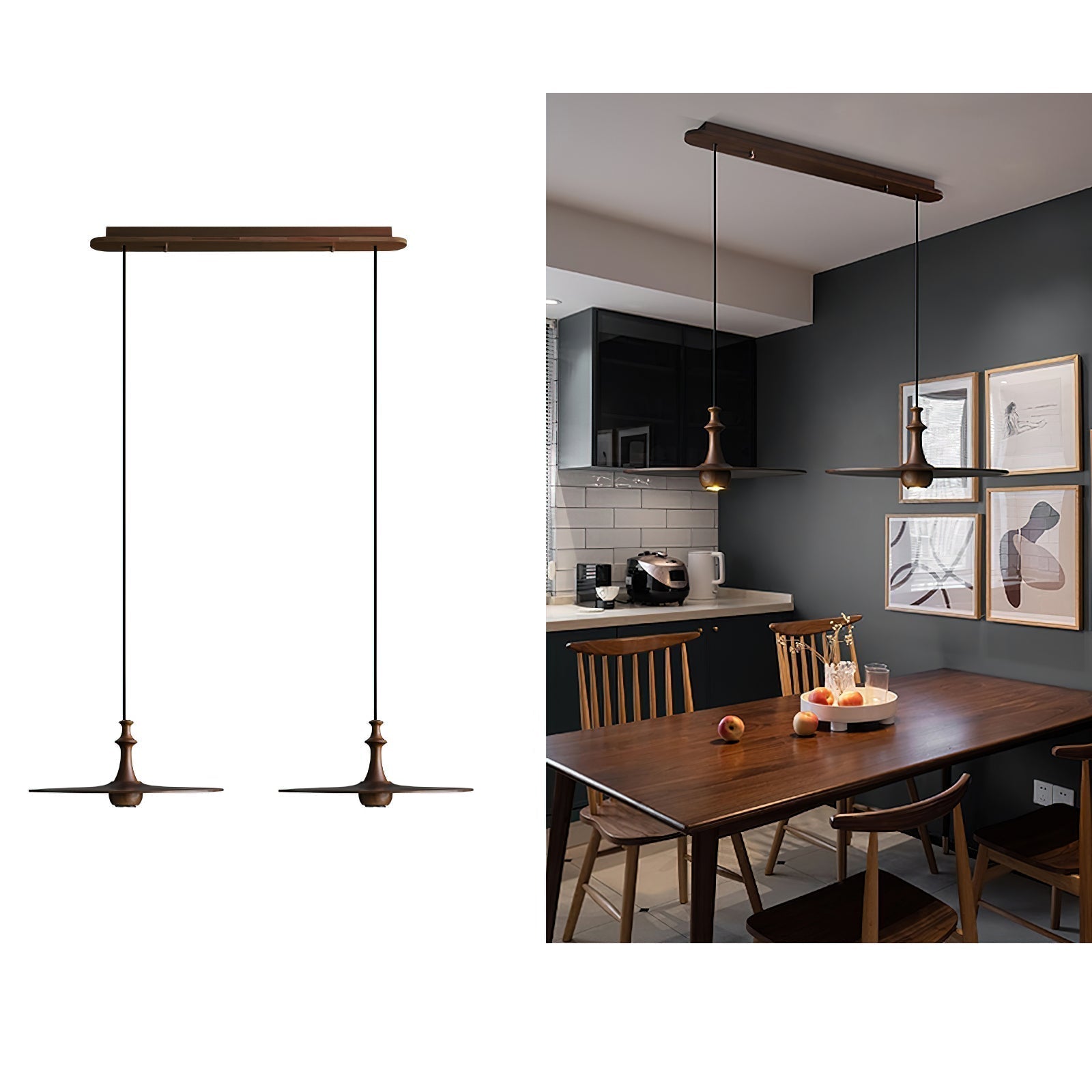 Syrinyra Sculptural Wood Disc Pendant Light - Lamp Outdoor