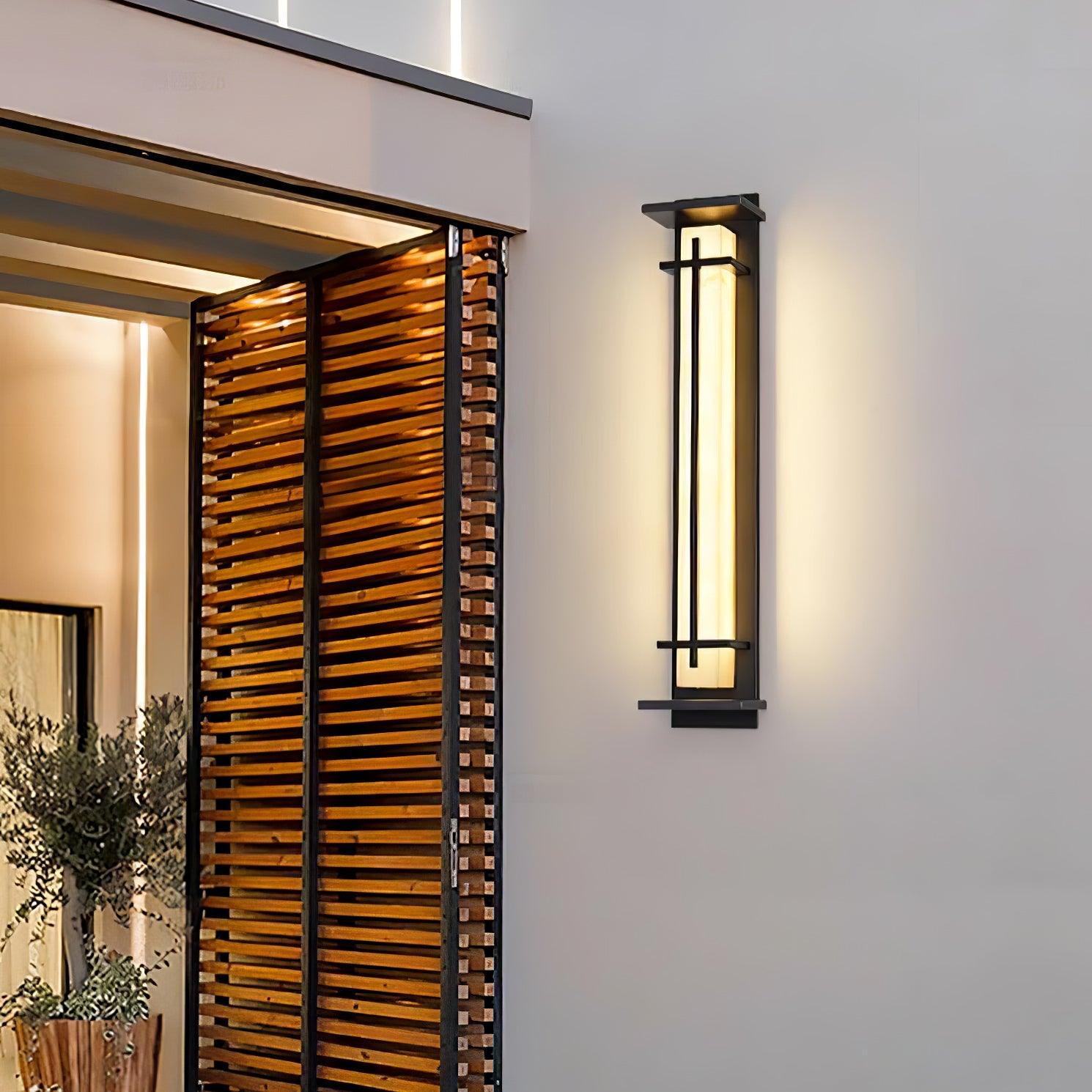 Square Outdoor Wall Light Imitation Alabaster Waterproof - Lamp Outdoor