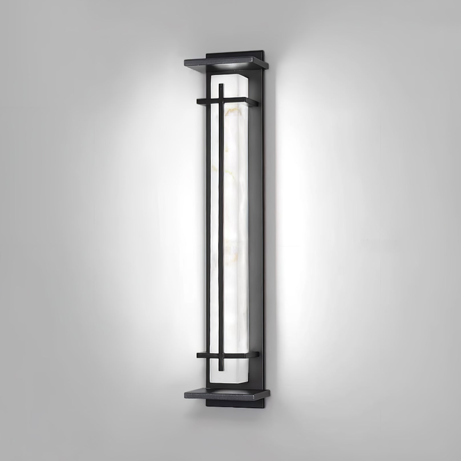Square Outdoor Wall Light Imitation Alabaster Waterproof - Lamp Outdoor