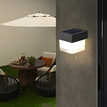 Square Round Waterproof LED Black Minimalist Solar Outdoor Wall Lights - Lamp Outdoor