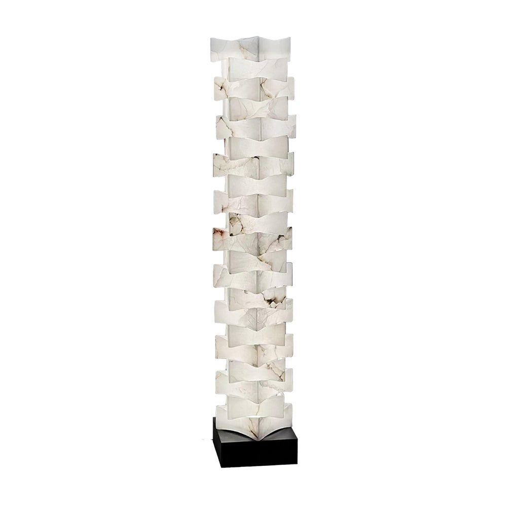 Stacked Sculptural Alabaster Floor Light