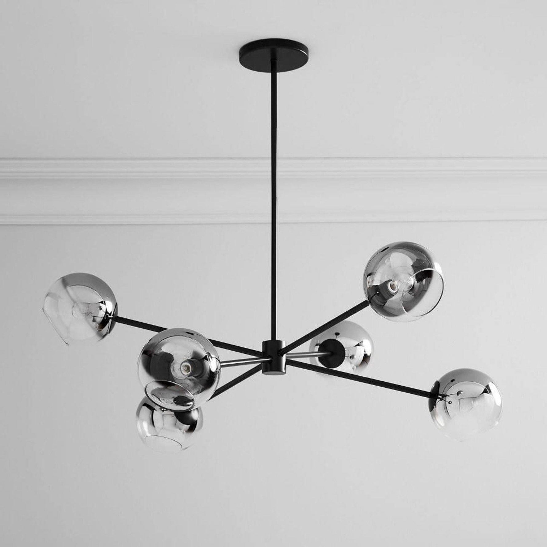 Solara Chandelier Staggered Glass 6-Light - Letslighting