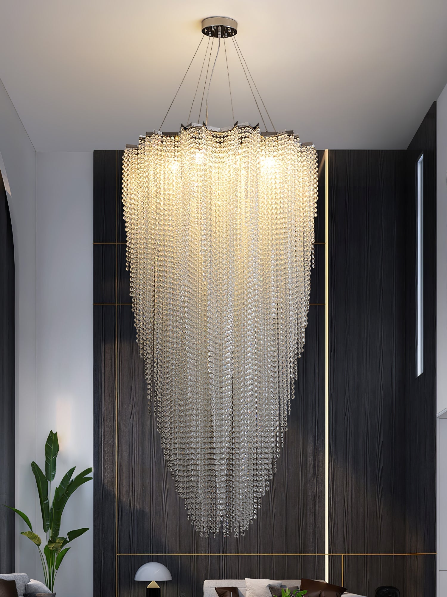 Zashayra Crystal Column Chandelier - Lamp Outdoor