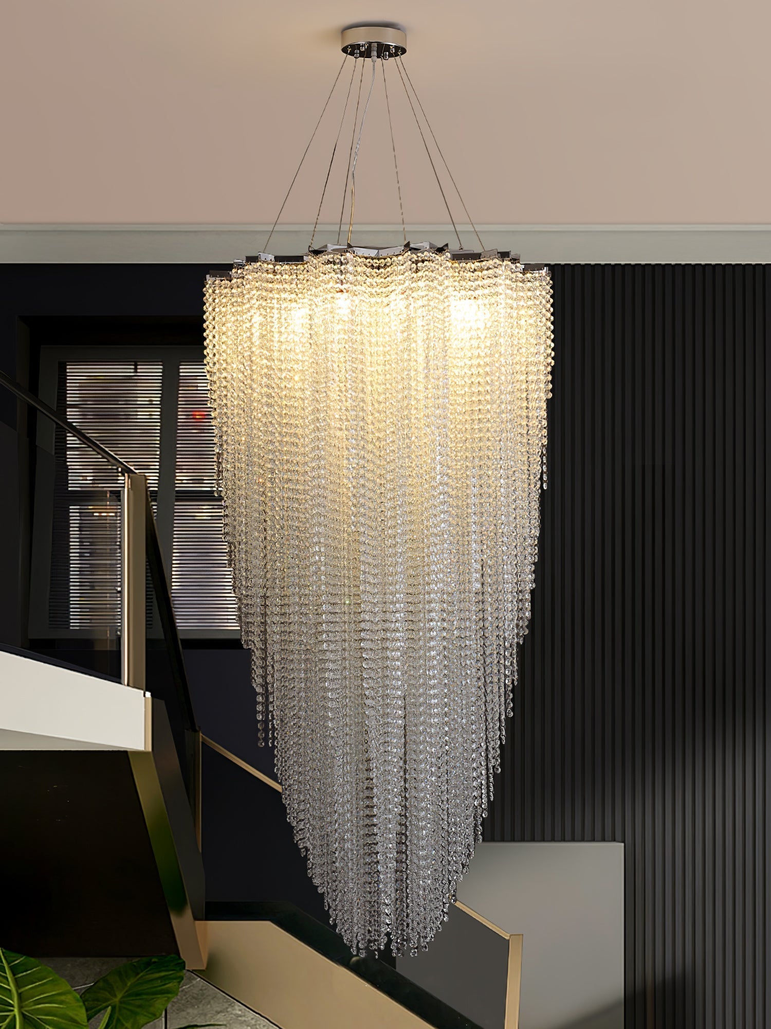Zashayra Crystal Column Chandelier - Lamp Outdoor